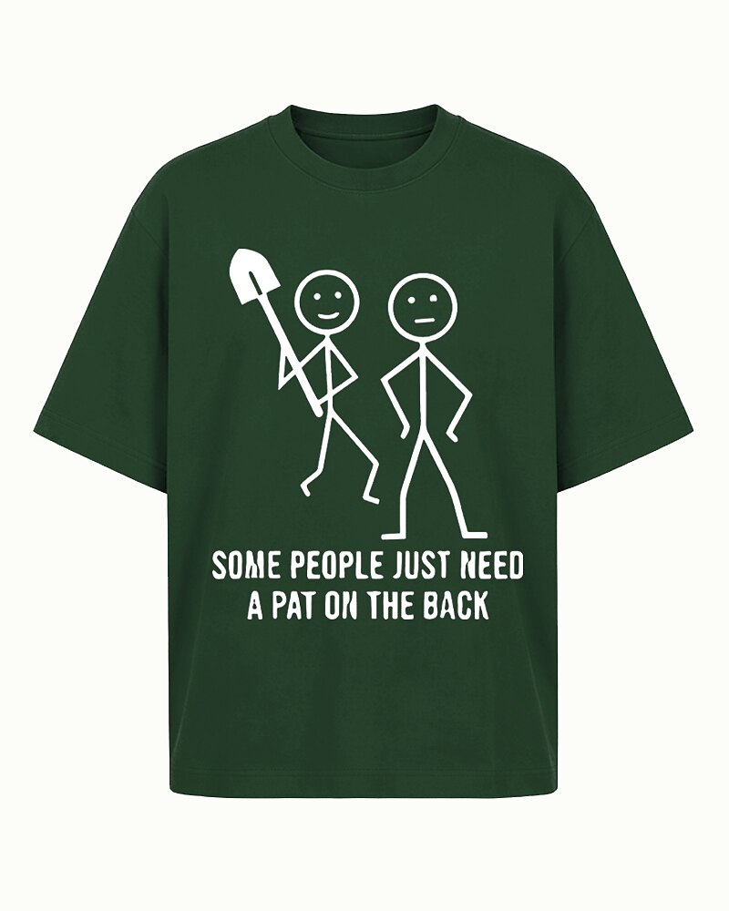 Some People Just Need A Pat On The Back Stick Figure Shovel Graphic T-Shirt - product image 5