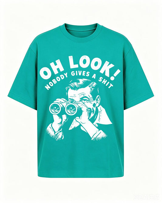 Oh Look! Nobody Gives a Shit quote on Brick red cotton T-shirt