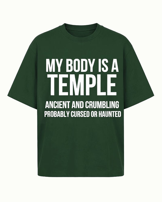 My Body Is a Temple Ancient and Crumbling Probably Cursed or Haunted Graphic T-Shirt - product image 2