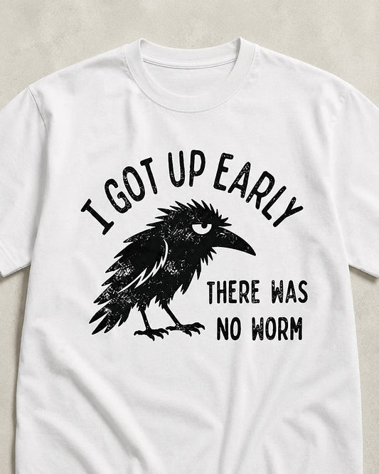 I Got Up Early, There Was No Worm men's graphic T-shirt alternate view 2