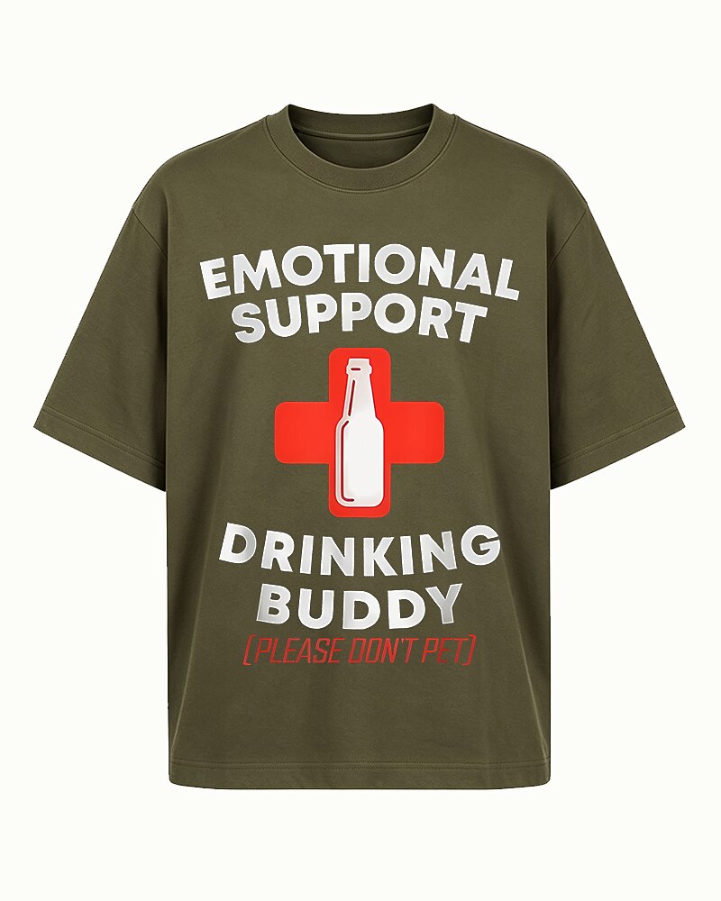 Emotional Support Drinking Buddy Please Don't Pet with Medical Cross And Beer Bottle Graphic T-Shirt - product image 4