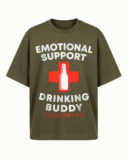 Emotional Support Drinking Buddy Please Don't Pet with Medical Cross And Beer Bottle Graphic T-Shirt - product image 4
