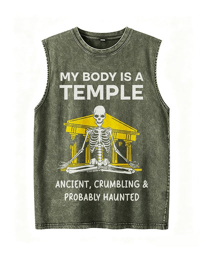 My Body Is a Temple, Ancient, Crumbling & Probably Haunted - Washed Cotton Tank Top - product image 2