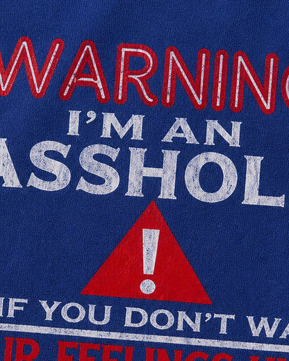 Warning sarcastic statement graphic on Black cotton T-shirt