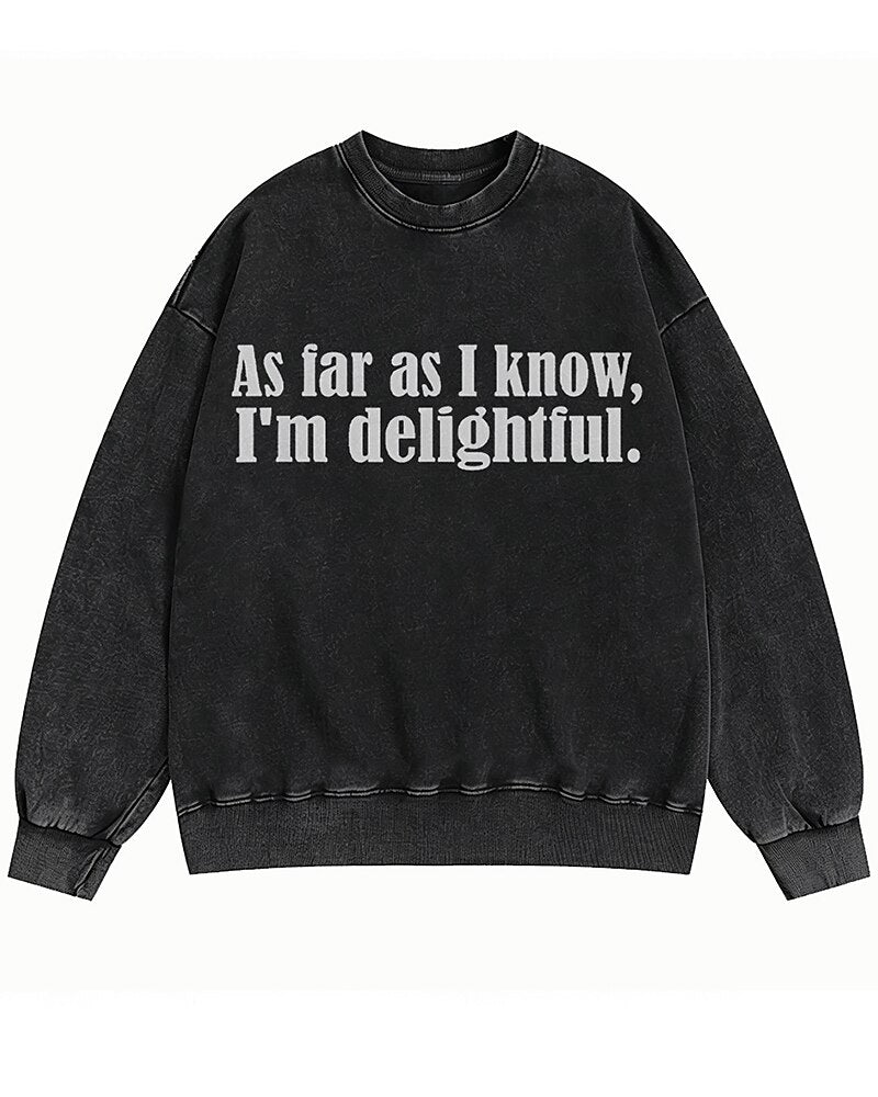 As Far as I Know I'm Delightful Graphic Crewneck Sweatshirt - product image 4