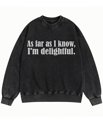As Far as I Know I'm Delightful Graphic Crewneck Sweatshirt - product image 4