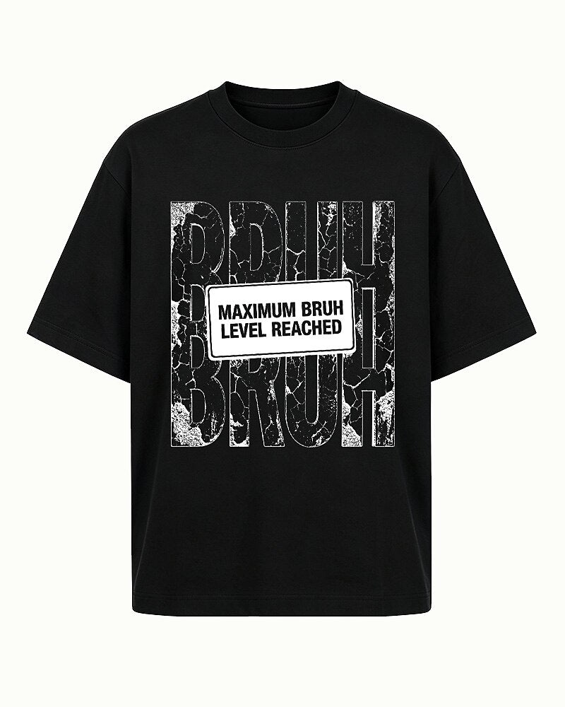 Maximum Bruh Level Reached men's graphic T-shirt alternate view 4