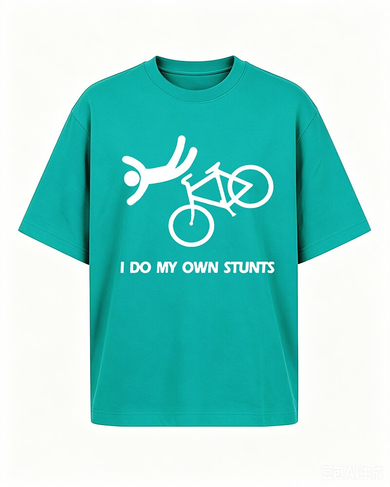 I Do My Own Stunts Bicycle Crash Graphic T-Shirt - product image 5