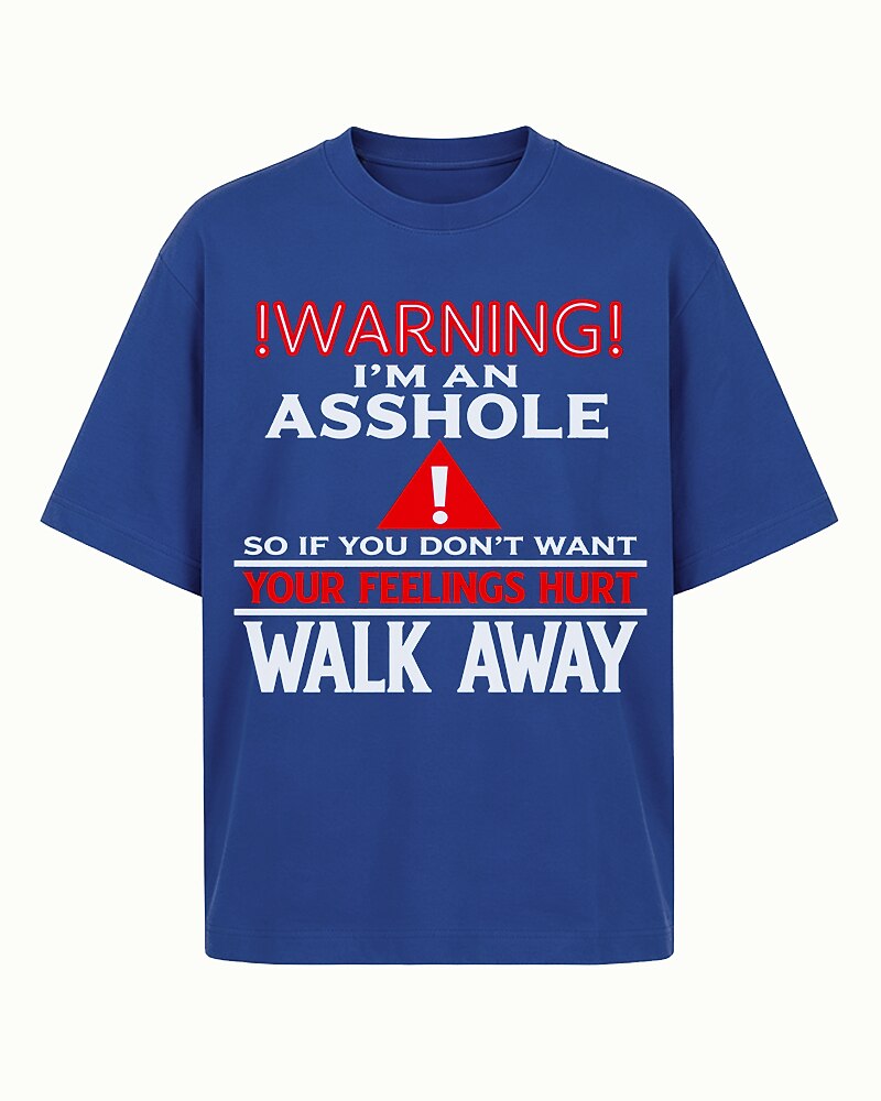 Warning sarcastic statement graphic on Black cotton T-shirt