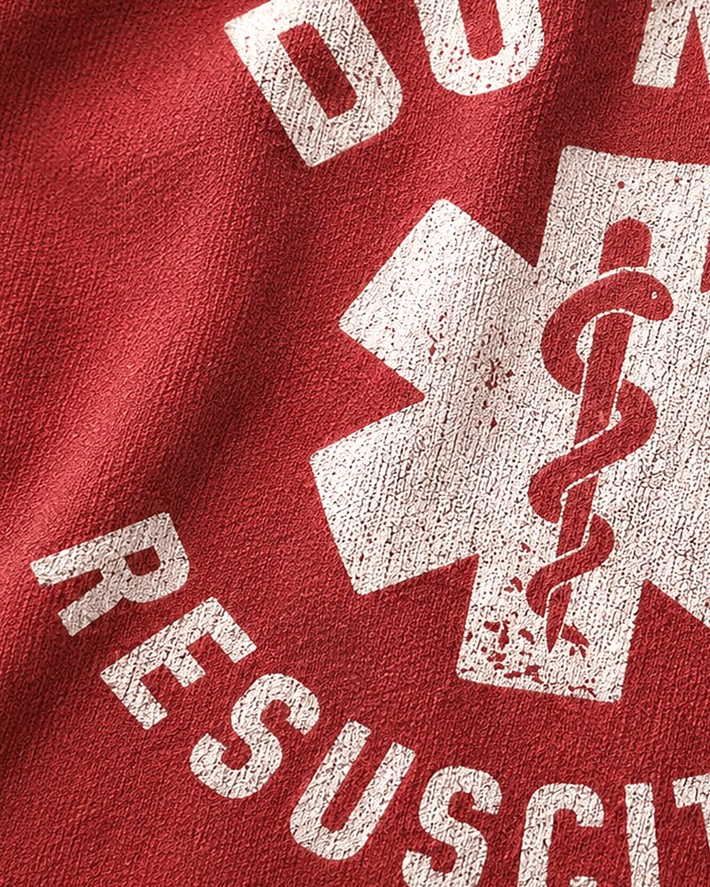 Do Not Resuscitate Star of Life graphic on Black cotton T-shirt