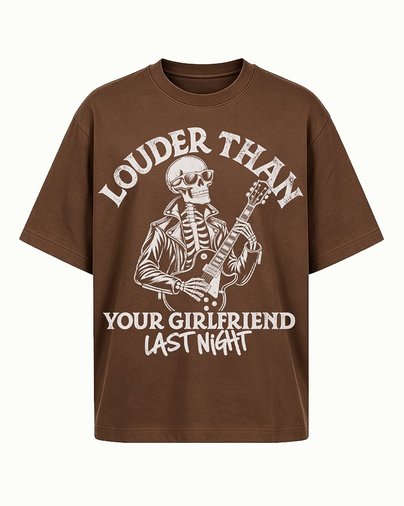 Louder Than Your Girlfriend Last Night men's graphic T-shirt view 4