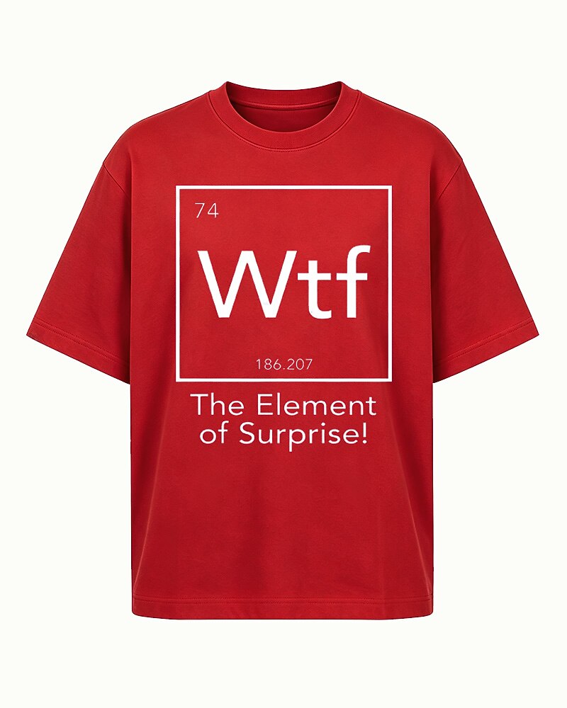 The Element of Surprise graphic on Black cotton T-shirt