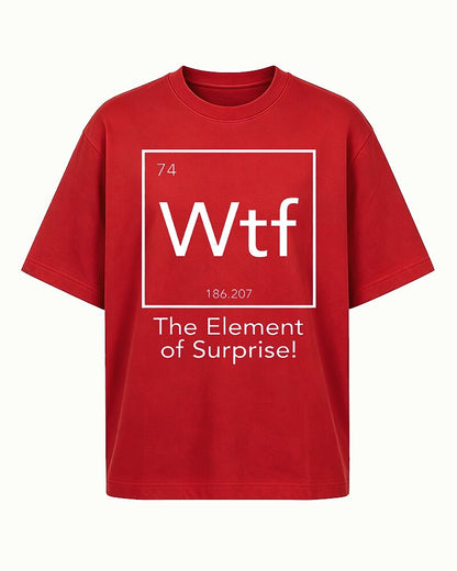 The Element of Surprise graphic on Black cotton T-shirt