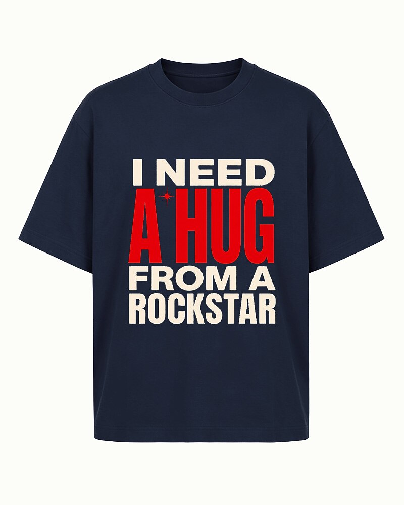 I Need a Hug From a Rockstar men's graphic T-shirt alternate view 5