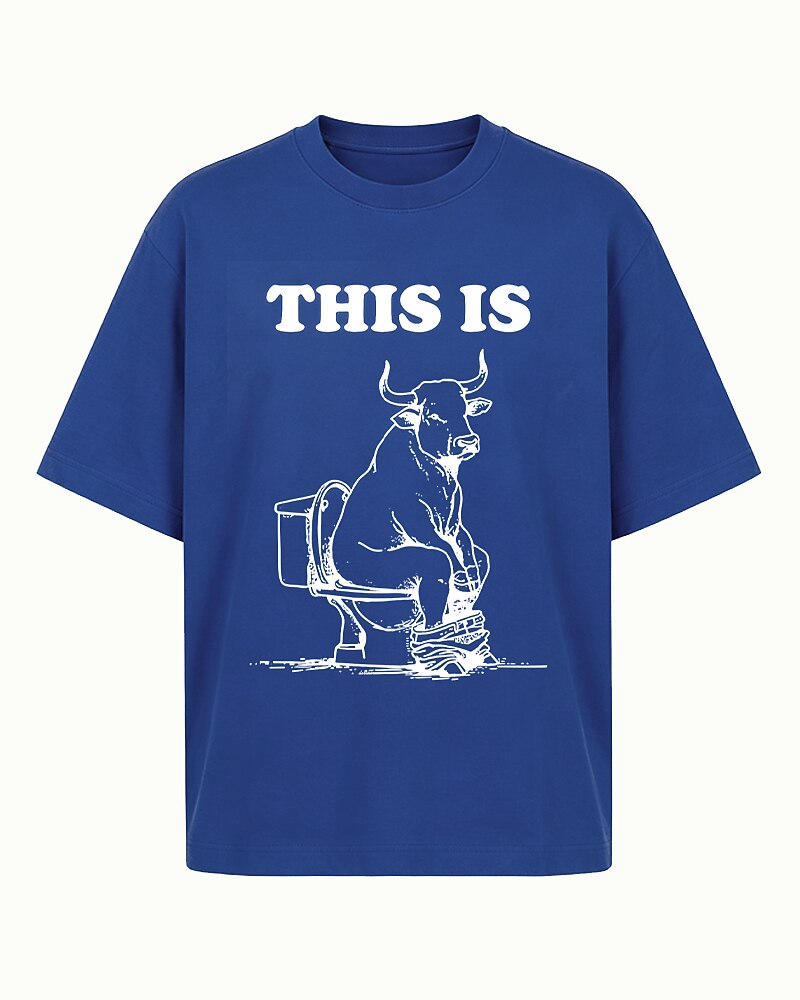 This Is with Bull Sitting on Toilet Visual Pun Graphic T-Shirt - product image 1