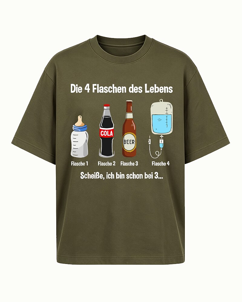 German Die Vier Flaschen des Lebens with Baby Bottle Cola Beer IV Bag Graphic T-Shirt - product image 3