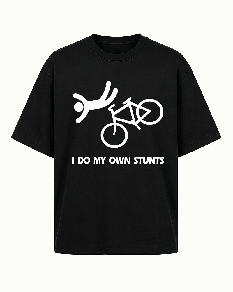 I Do My Own Stunts Bicycle Crash Graphic T-Shirt - product image 6