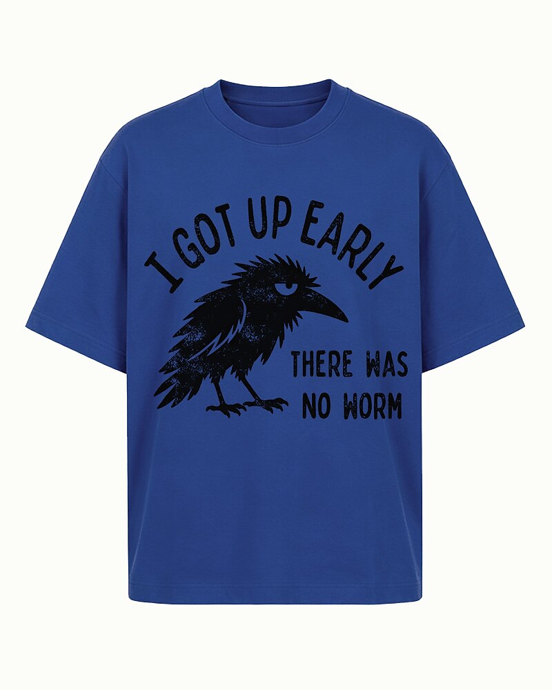I Got Up Early, There Was No Worm men's graphic T-shirt alternate view 5