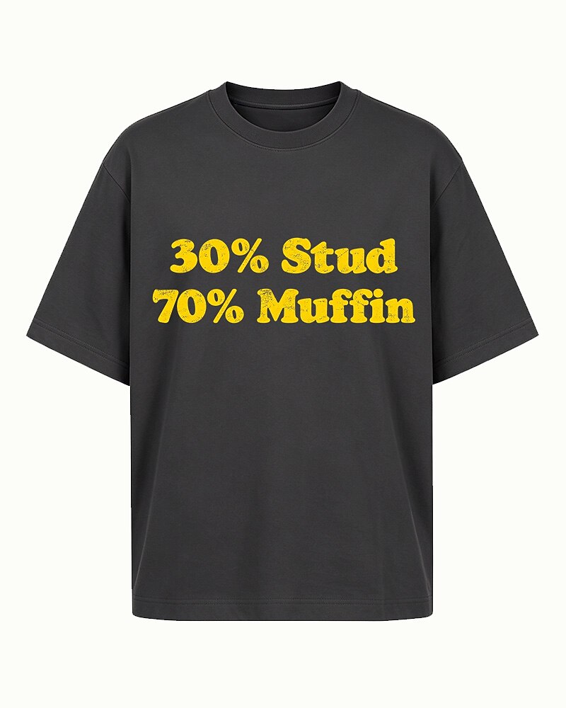 30% Stud 70% Muffin men's T-shirt view 5