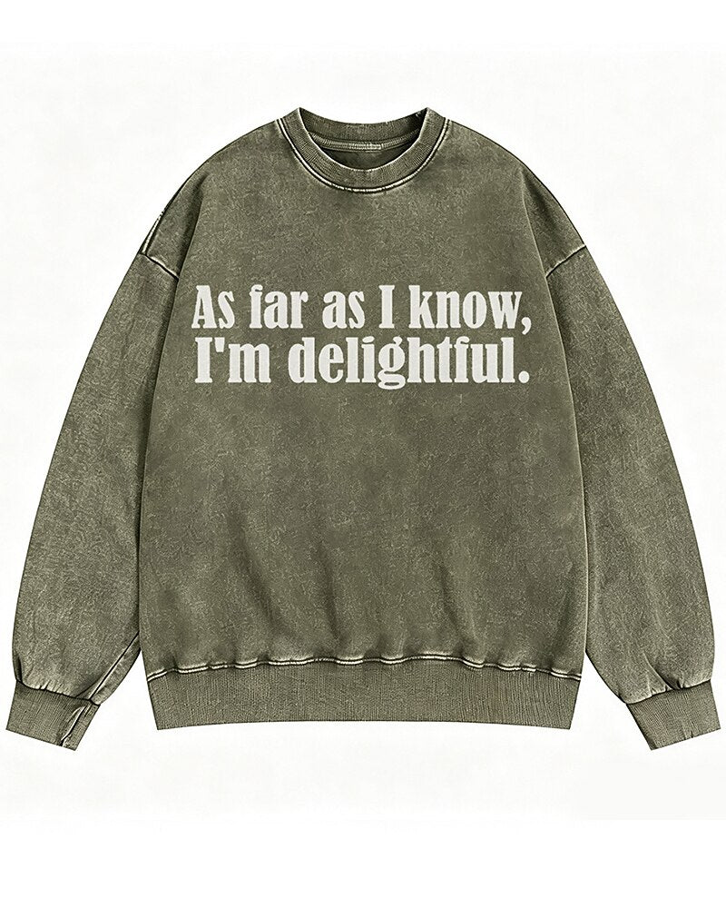 As Far as I Know I'm Delightful Graphic Crewneck Sweatshirt - product image 3