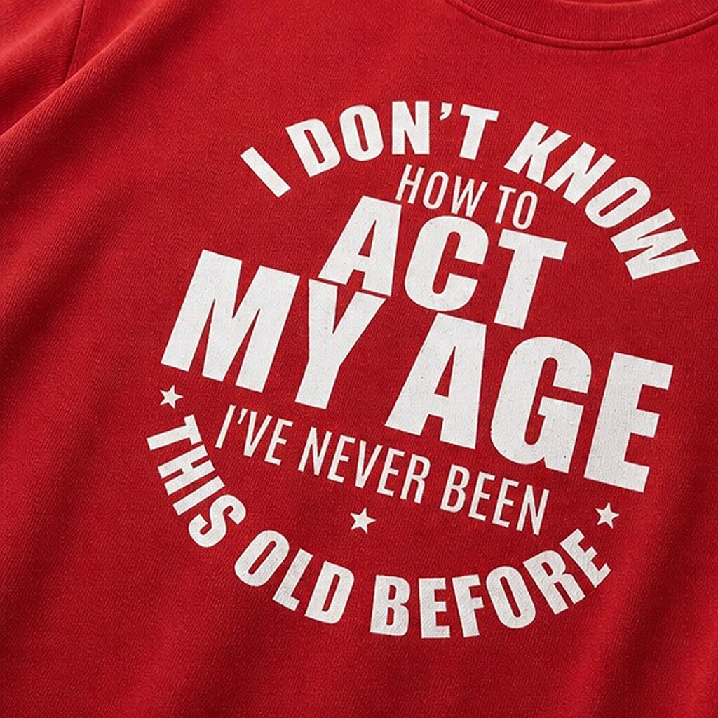 I Don't Know How to Act My Age, I've Never Been This Old Before men's T-shirt view 2