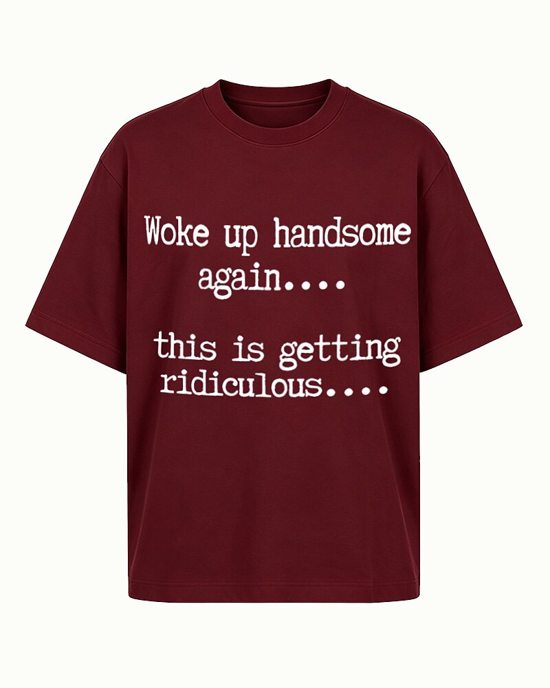 Woke Up Handsome Again men's graphic T-shirt alternate view 7