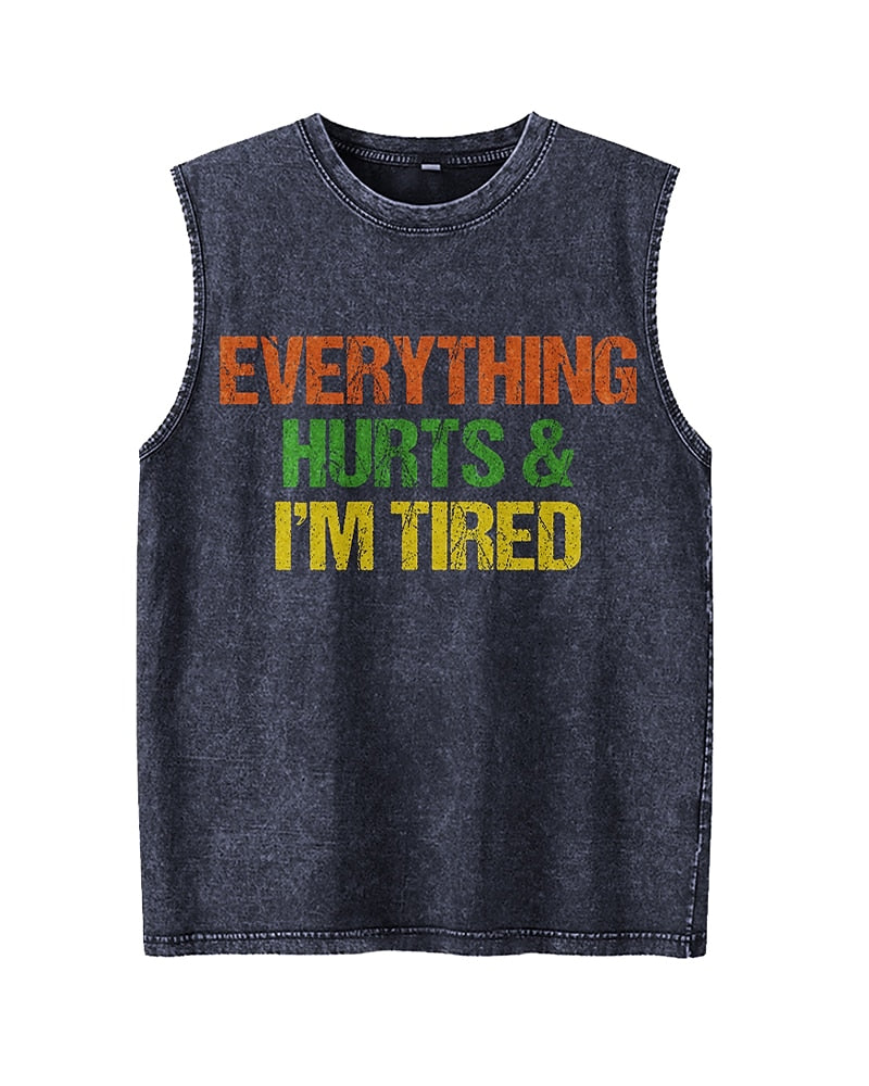 Everything Hurts & I'm Tired - Washed Cotton Tank Top - product image 3