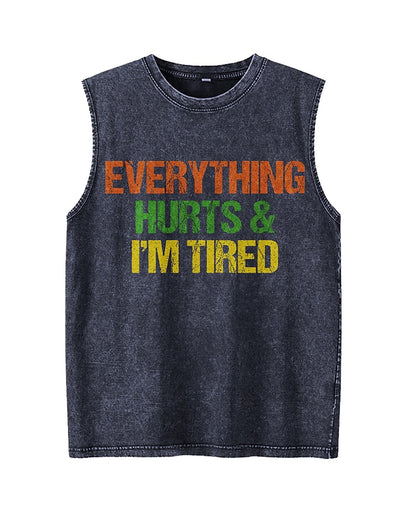 Everything Hurts & I'm Tired - Washed Cotton Tank Top - product image 3