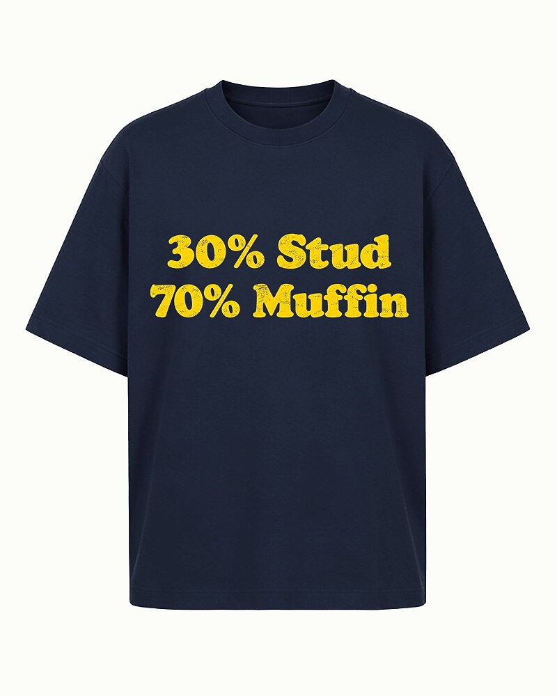30% Stud 70% Muffin men's T-shirt view 4
