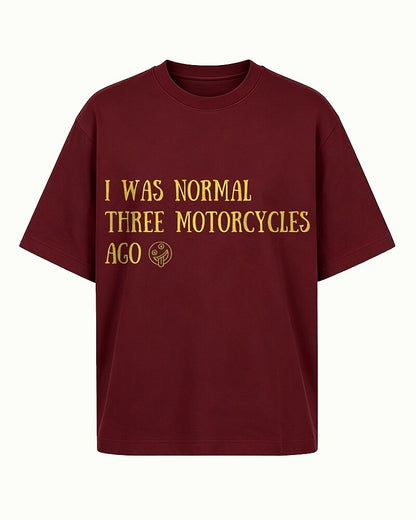 I Was Normal Three Motorcycles Ago men's T-shirt view 7