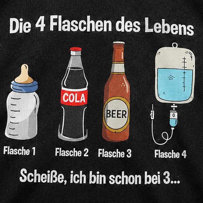 German Die Vier Flaschen des Lebens with Baby Bottle Cola Beer IV Bag Graphic T-Shirt - product image 5