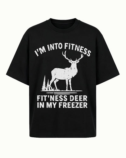 I'm Into Fitness, Fitness Deer in My Freezer men's T-shirt view 4