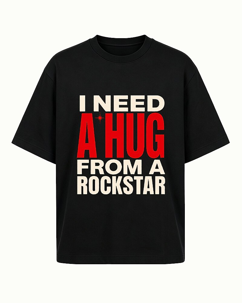 I Need a Hug From a Rockstar men's graphic T-shirt alternate view 6