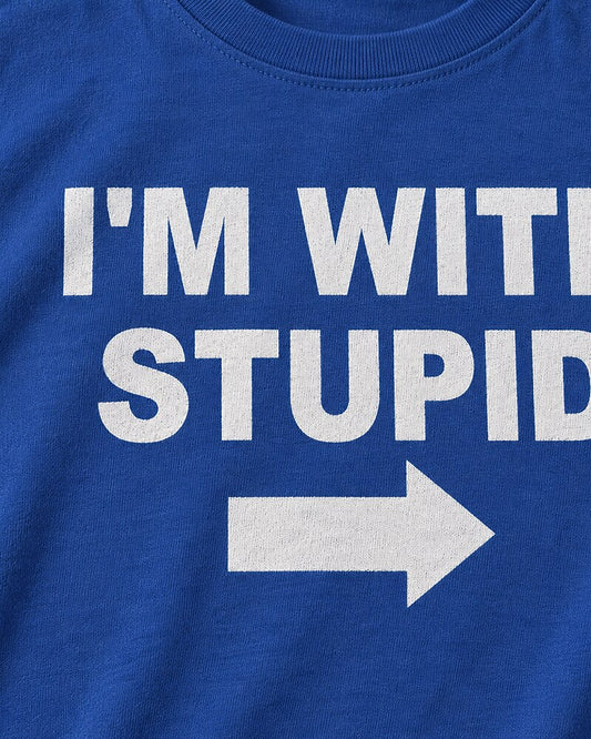 I'm With Stupid men's graphic T-shirt view 2