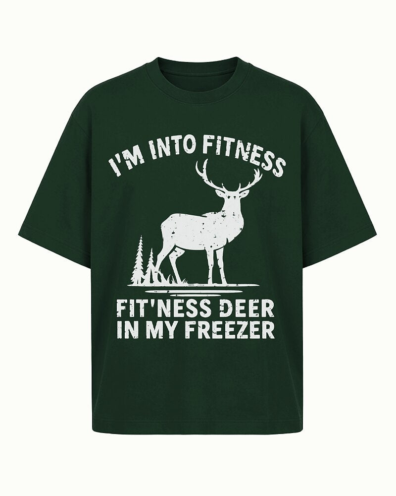 I'm Into Fitness, Fitness Deer in My Freezer men's T-shirt view 5