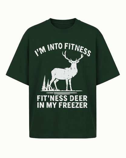 I'm Into Fitness, Fitness Deer in My Freezer men's T-shirt view 5