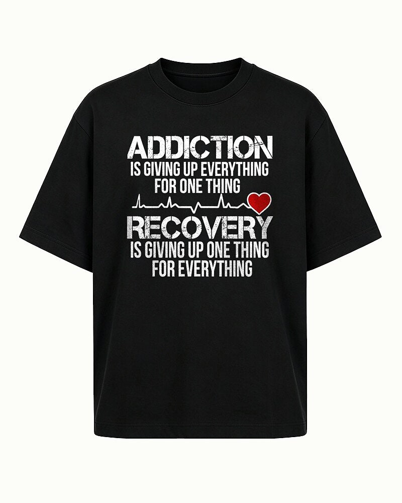 Addiction vs Recovery men's T-shirt view 7