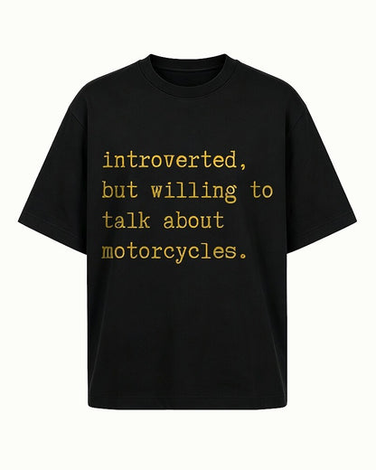 Introverted, But Willing to Talk About Motorcycles men's T-shirt view 5