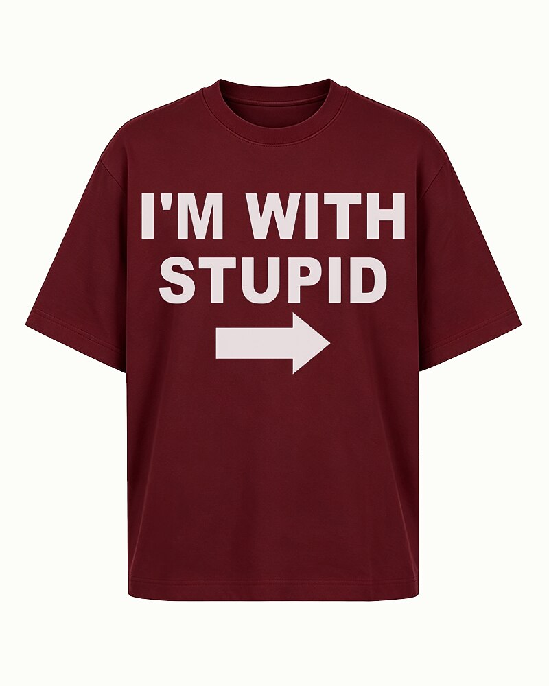 I'm With Stupid men's graphic T-shirt view 4