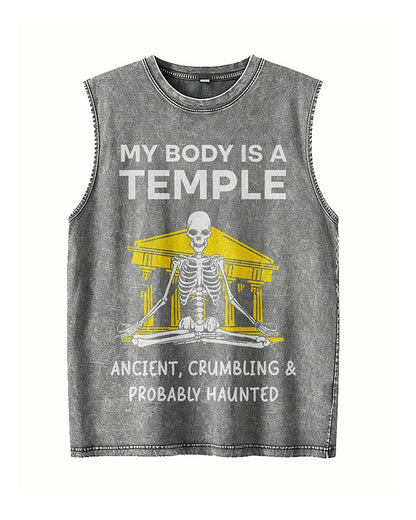 My Body Is a Temple, Ancient, Crumbling & Probably Haunted - Washed Cotton Tank Top - product image 3