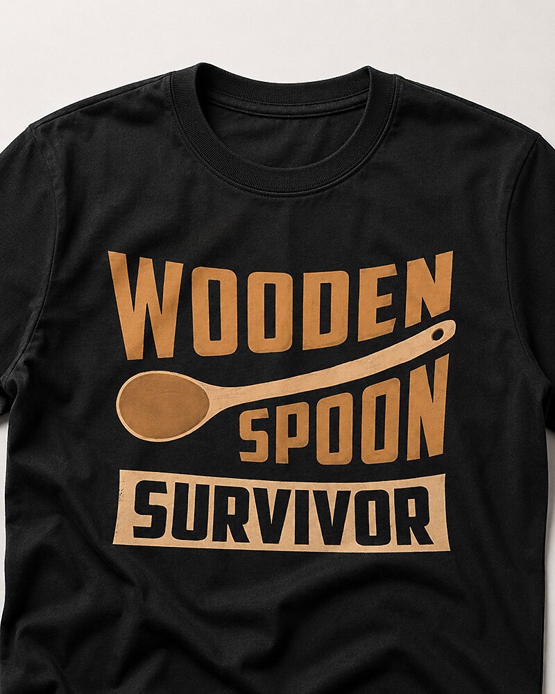 Wooden Spoon Survivor men's graphic T-shirt alternate view 2