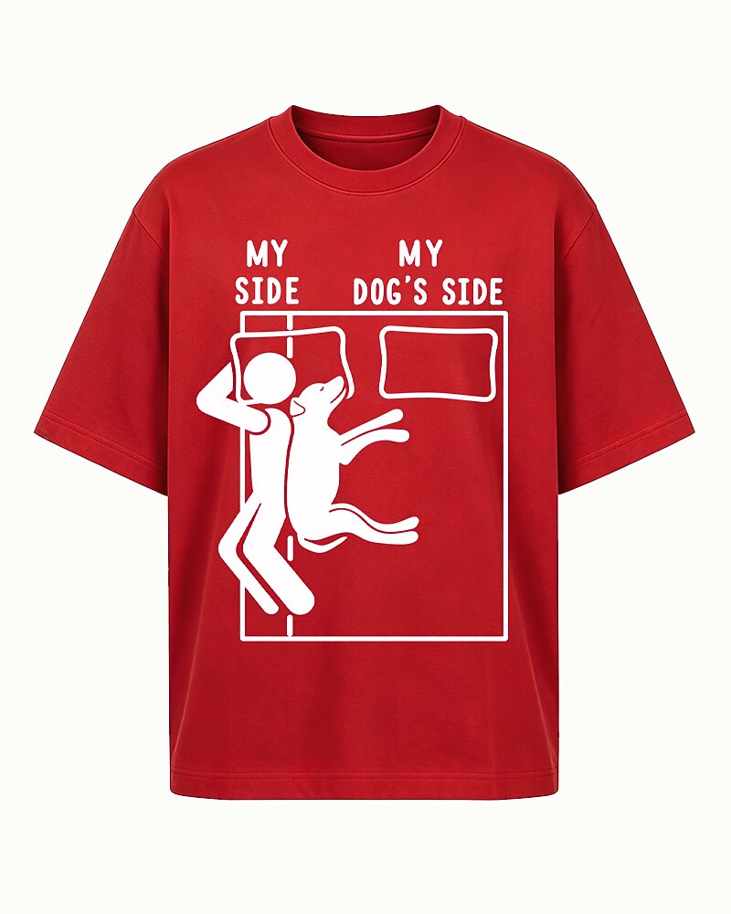 My Side My Dog's Side men's T-shirt view 5