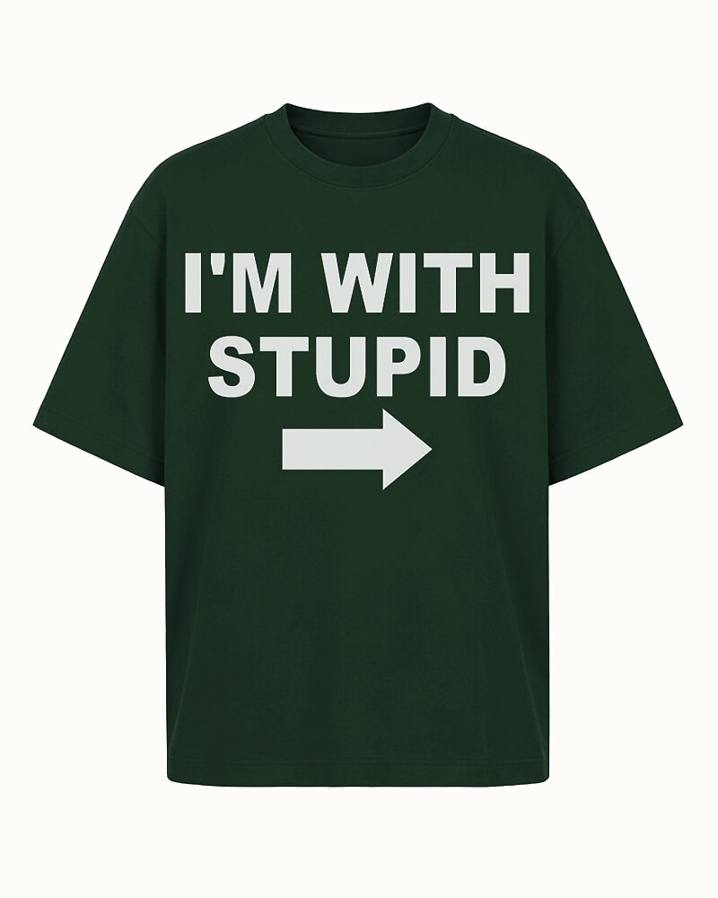 I'm With Stupid men's graphic T-shirt view 5