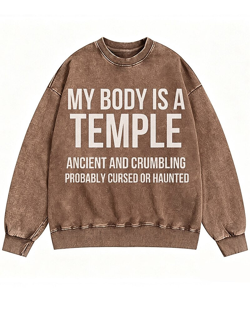 My Body Is a Temple Graphic Crewneck Sweatshirt - product image 3