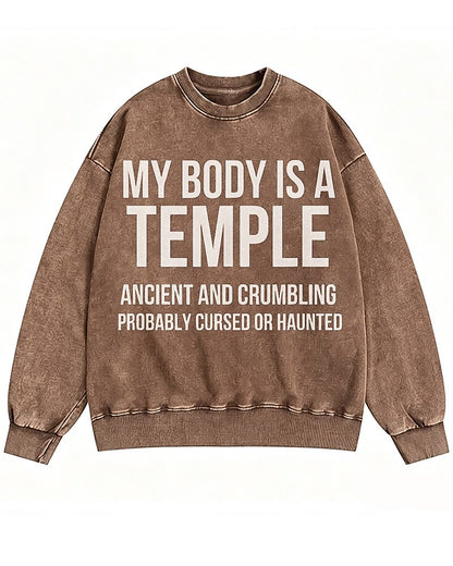 My Body Is a Temple Graphic Crewneck Sweatshirt - product image 3