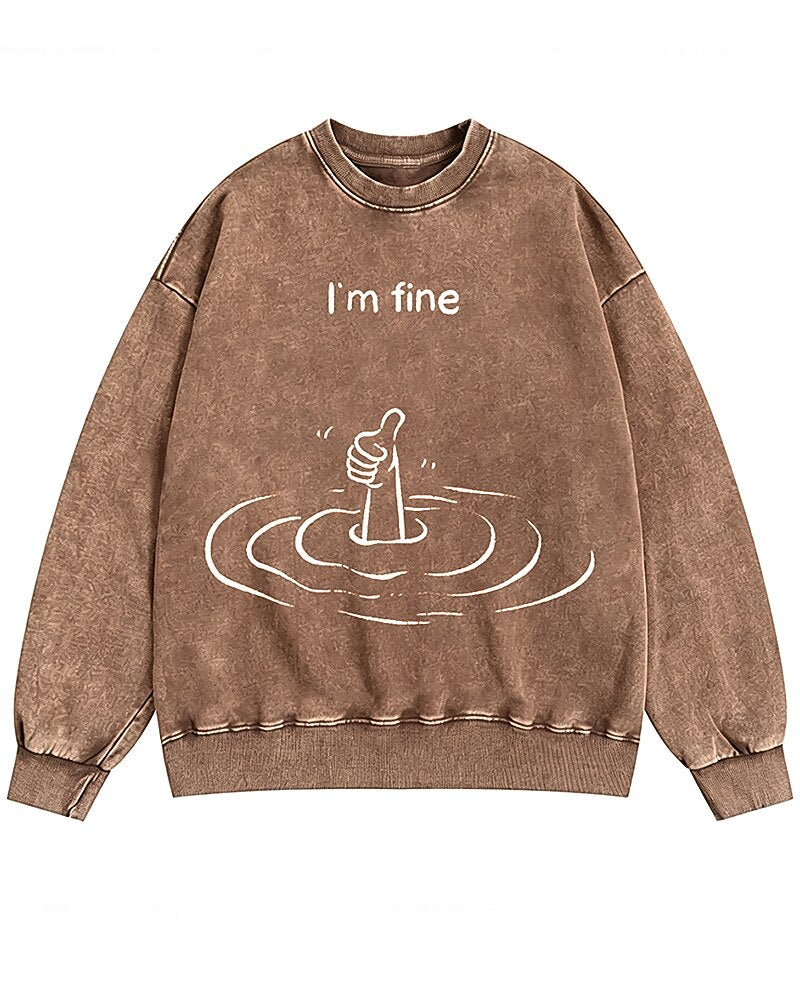 I'm Fine Graphic Crewneck Sweatshirt - product image 2