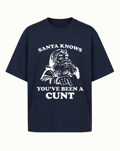 Santa Knows You've Been a Cunt men's graphic T-shirt