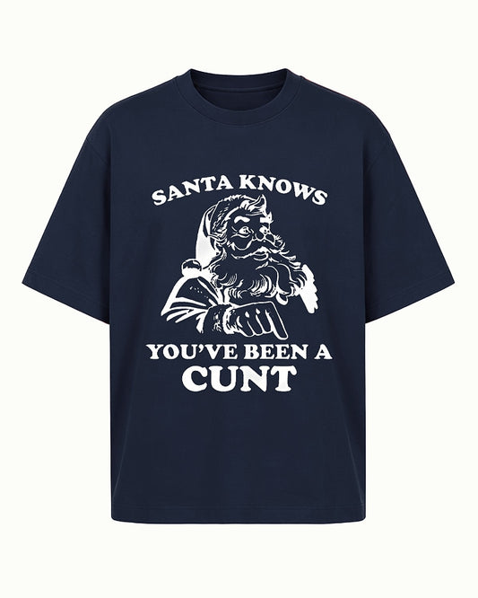 Santa Knows You've Been a Cunt men's graphic T-shirt