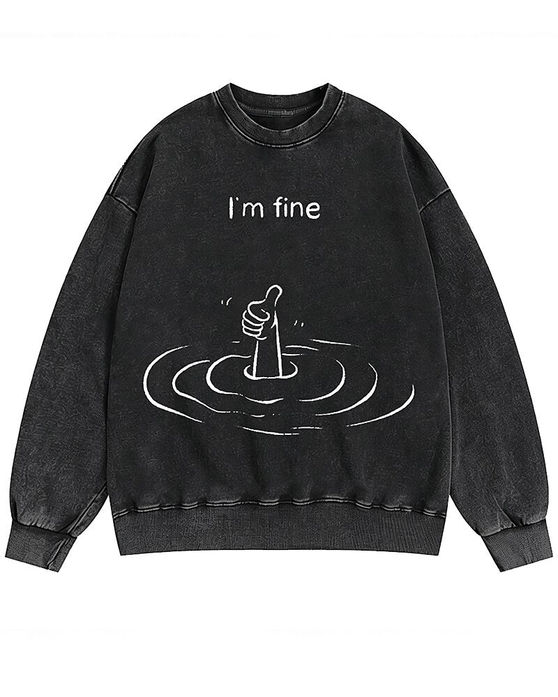 I'm Fine Graphic Crewneck Sweatshirt - product image 4