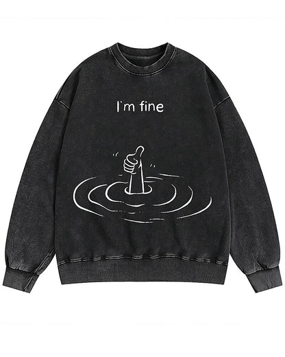 I'm Fine Graphic Crewneck Sweatshirt - product image 4